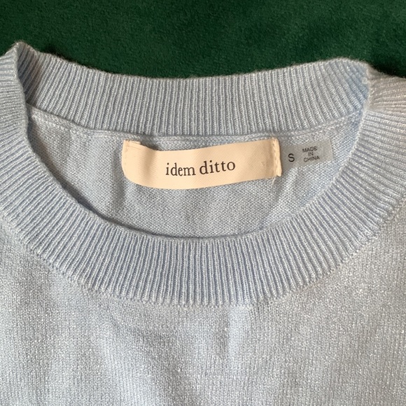 Blue Mesh sleeves Sweater - Picture 3 of 4